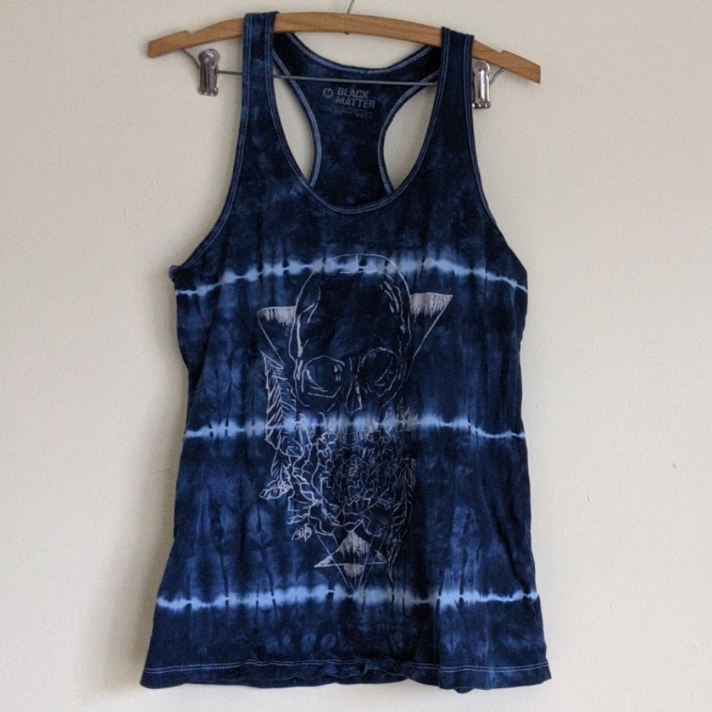 Dark Blue White Skull Rose Racerback Tank 💀💙🤍🌹